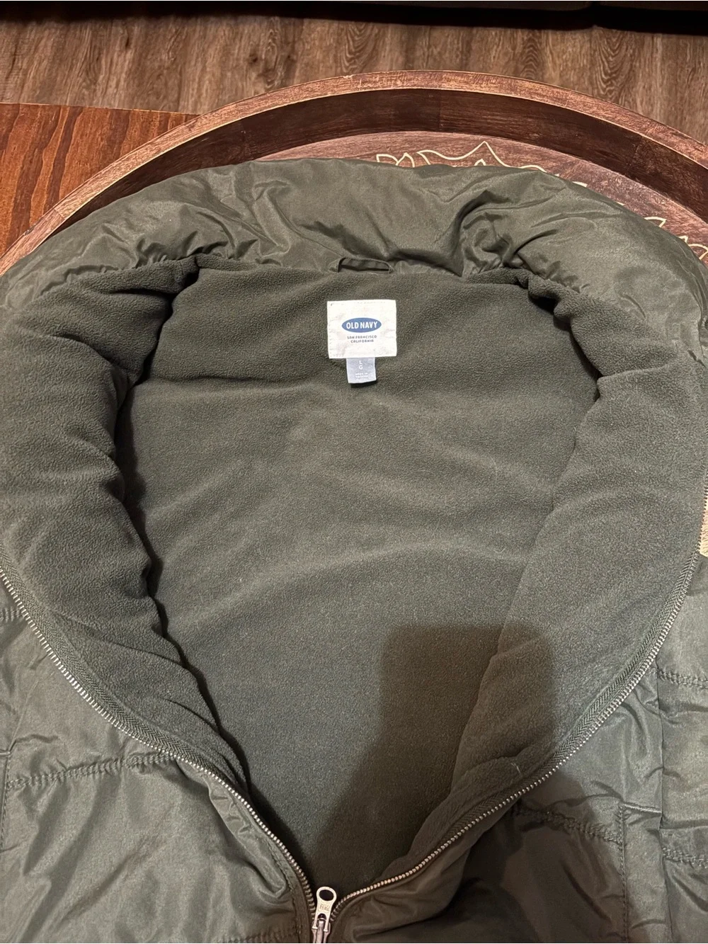 Old Navy Olive Green Quilted Puffer Vest